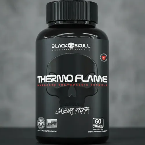Termogênico em cápsula Black Skull Thermoflame em pote de 96g 120 caps Sem sabor - 60 Tabletes Sem Sabor