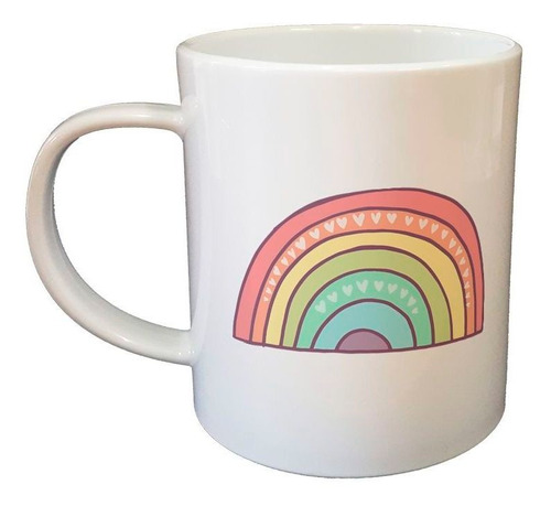 Taza De Plastico Arcoiris Varios Colores Y Corazones