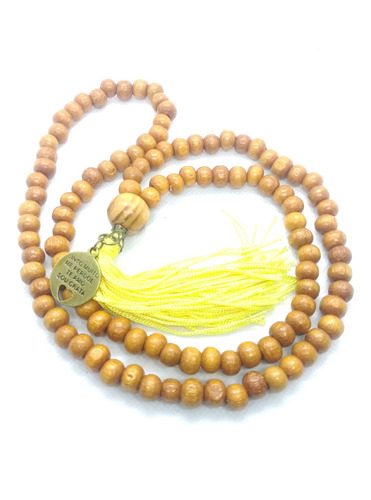 Imagem 5 de 6 de Japamala 108 Contas Madeira Ho Oponopono Ouro Velho Amarelo