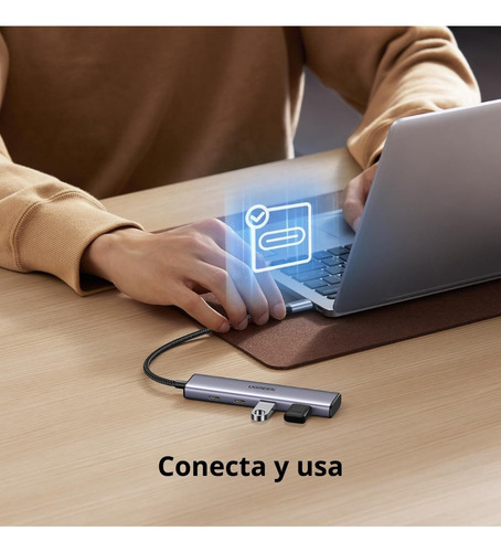 Hub Usb-c 4 En 1 Cm473 Ugreen 2 Usb-a 3.0 Y 2 Usb-c 5gbps