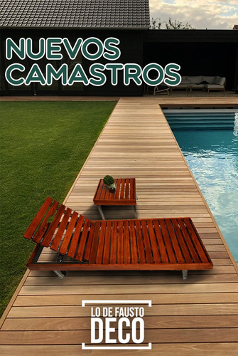 Sillón  Camastro  Reposera  Juego De Jardín Hierro Y Madera 