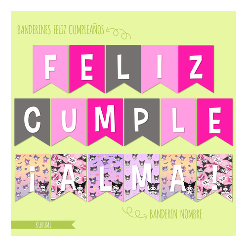 Kuromi Kit Cumpleaños Imprimible Editable Candy Bar