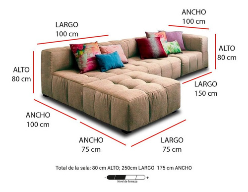 Sala Sarti Haspe Beige Derecho Sillones Salas Sofas Pieza | Meses sin  intereses