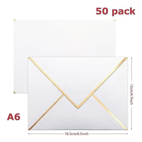Paquete De 50 Sobres Autoadhesivos De 4x6, Sobres Blancos De