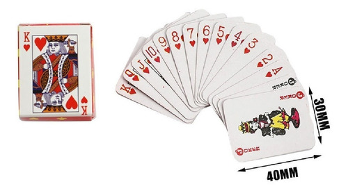 Mini Baraja Poker (trucos De Magia) Cartas Miniatura 40x30mm