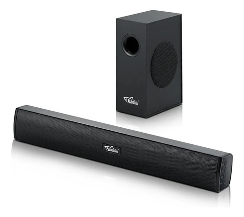 Barra De Sonido Con Subwoofer 160W Home Theater 2.1 Canales Audishako BS-400 Teatro En Casa Con Bluetooth HDMI-ARC/AUX/USB Conector 110V Color Negro Control Remoto