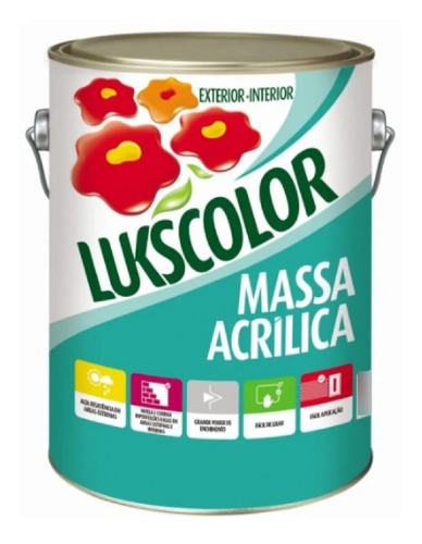 Massa Acrilica Niveladora De Paredes Lukscolor 3,6l Externo