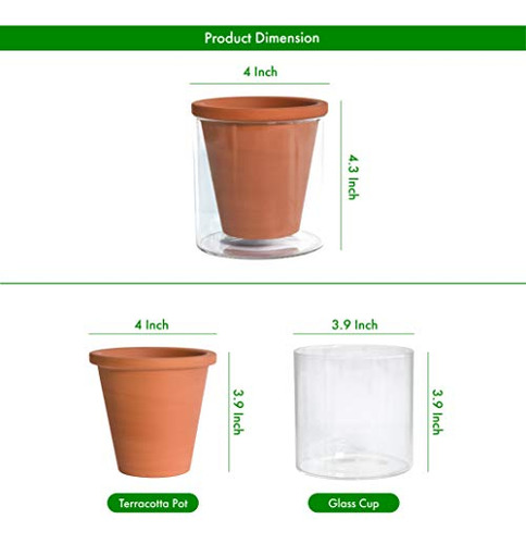 D'vine Dev Maceta De Diseño De 4 Pulgadas Con Sistema De Au