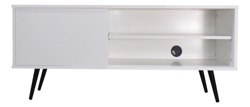 Mueble Para Tv Decomobil Credenza Con Pasacables Color Blanco Absoluto