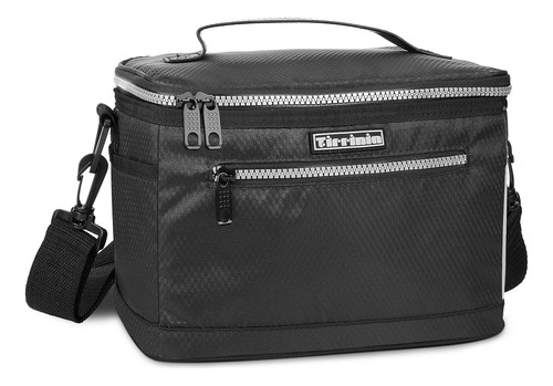 Bolso Lonchera Tirrinia Mediana Negro Con Relieve