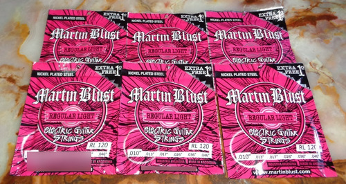 Encordados 010 Guitarra Eléctrica Martin Blust X 6 Paquetes
