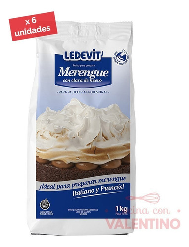 Merengue Listo Ledevit - 1 Kg - Pack 6 Un. - Valentino