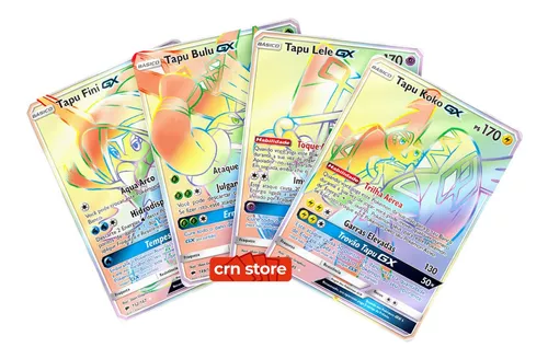 Carta Pokémon Tapu Koko Gx Tapu Lele Gx Com Lote 100 Cartas