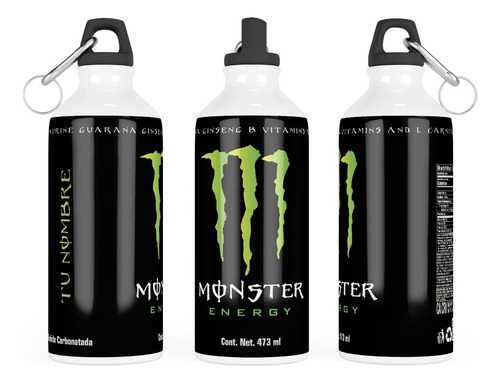 2 Botellas De Agua Sport Personalizadas Monster