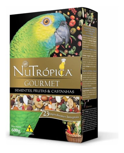 Nutrópica Papagaio Gourmet 600g Sementes Frutas P/ Papagaios