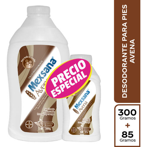 Mexsana® Avena Polvo Suavidad Y Protección Para Pies, 300g.+