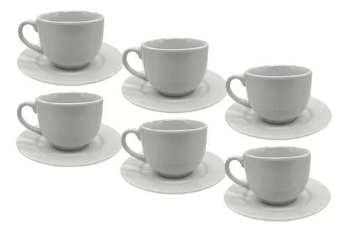 Klikel Juego de tazas de té y platillos – Juego de 6 tazas de café blanco –  Platos de 6 pulgadas y t…Ver más Klikel Juego de tazas de té y platillos –