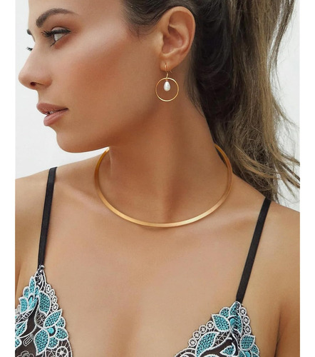 Delicada Gargantilla Oro De 18 Quilates Mujer Diseño Bohemi