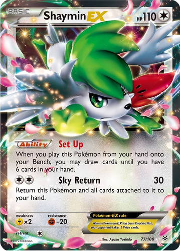 Cartas Pokemon Shaymin Ex 77/108 Roaring Skies Ros