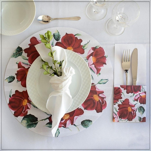 Imagen 5 de 10 de Set Platos De Sitio De Papel + Porta Cubiertos + Posavasos