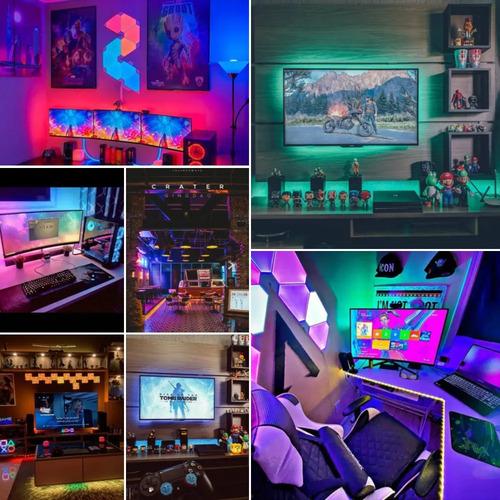 Kit Tira Led Rgb 5050 10 Metros Gamer Control Decoración Rgb