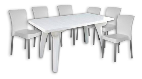 Set De 6 Sillas Mascardi Presidente + Mesa Rectangular