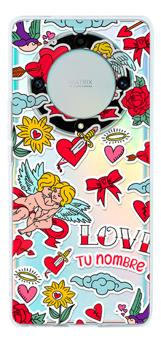 Funda Para Honor San Valentín Sticker Tatto Con Tu Nombre