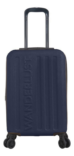 Valija Carry On Cabina Wanderlust 20 Pulgadas Rígida Color Azul Líneas Verticales