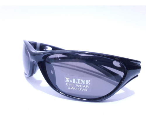 Óculos De Sol - X-line Sportivo Uva/uvb Preto C/ Cinza A-007