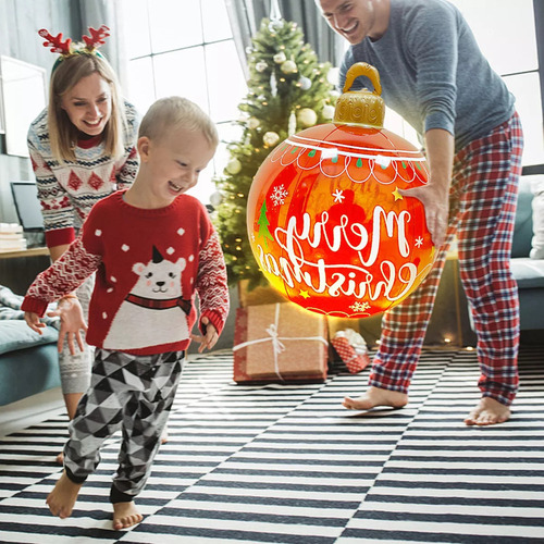 Bola De Navidad Inflable Con Decoración Ligera