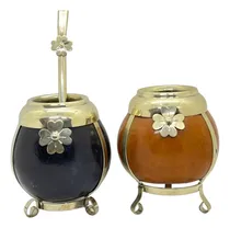 Comprar Mate Calabaza Y Alpaca Dije Trebol Con Bombilla De Alpaca