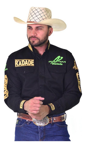 Camisa Radade Masculina Green Team Country Preta + Brinde