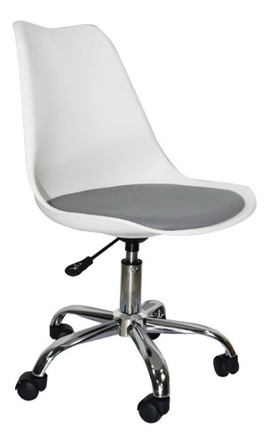 Silla De Oficina Moderna Ergonomica Evo Blanca Y Gris Msi