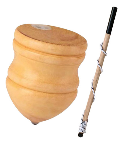 Trompos De Madera Clásicos 8 Pulgadas Con Varilla De 50 Cm