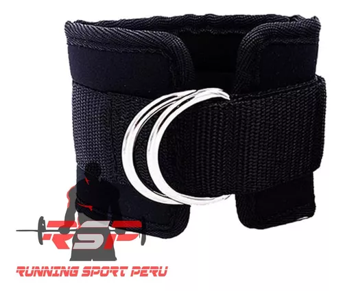 CORREAS PARA TOBILLO DE GIMNASIO, TOBILLERAS PARA POLEA FITNESS - NEGRO