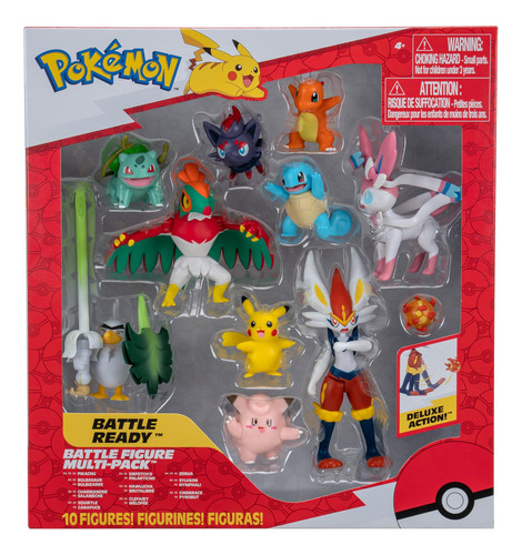 Set De Figuras Pokémon Battle Con Cinderace, Pikachu Y 9 Más