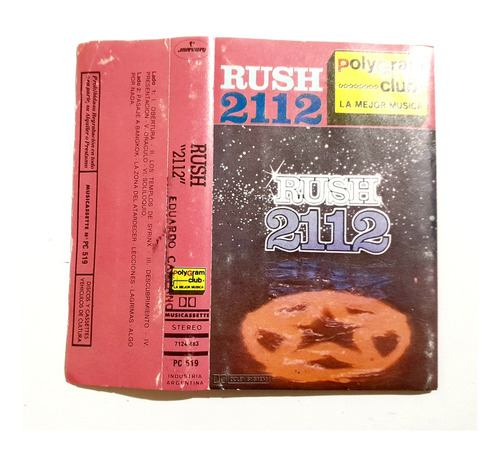 Rush. 2112. Sello Mercury. Polygram. Cassette. Heavy Metal.