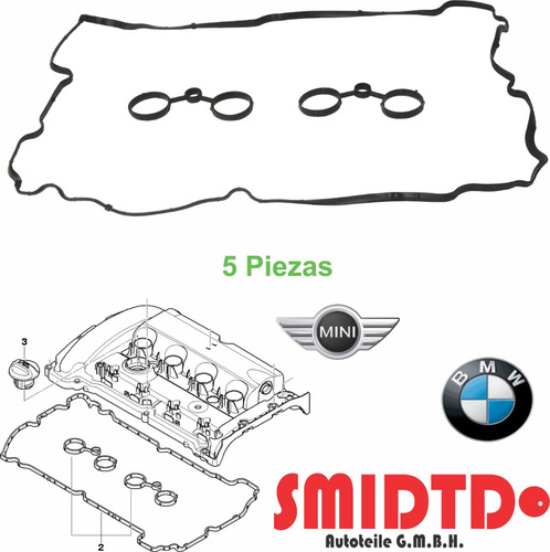 5 Juntas Tapa Punterias Mini Cooper Hatchback 2007-2008 R55