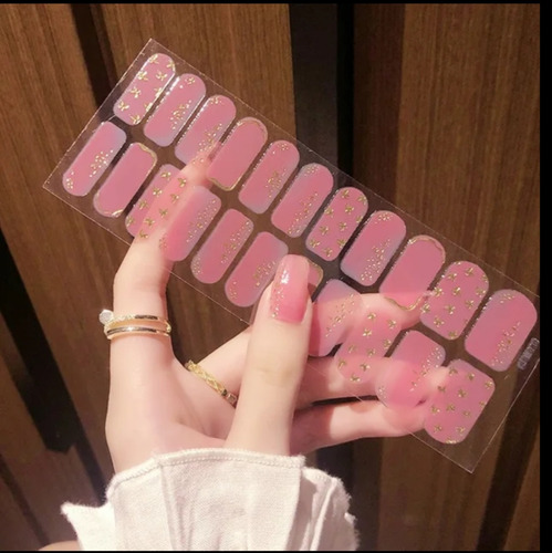 Uñas Gel Strips, Stikers De Gel X22 Uñas Con Mini Lámpara Uv