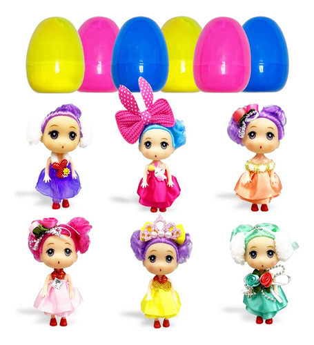 Pinkiwine 6 Pack Jumbo Easter Eggs With Doll Toys Inside Fo.