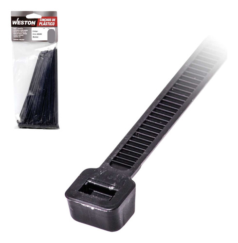 2 Paquetes De Cincho Plastico Negro 4.8 X 450mm(bolsa C/100)