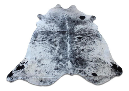 Alfombra de piel completa de buey grande moteado en blanco y negro