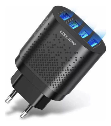 Cargador Múltiple Uslion Quick Charge 3.0 48w De 4 Puertos Color Negro