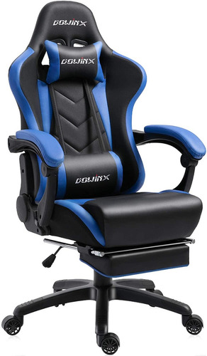 Silla Gamer Escritorio Dowinx Azul Masajeadora Reposapiés