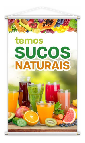 Lienzo con forma de pancarta Tenemos zumos naturales para bebidas de fruta, 60 x 40 cm