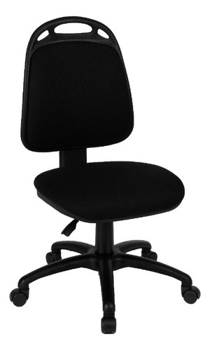 Silla de escritorio de Outlet Diva sin apoyabrazos y con ruedas ergonómica  negra con tapizado de marathon