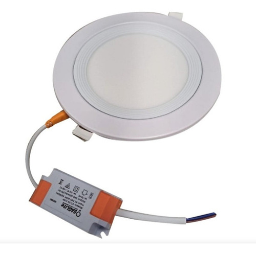 Spot Led Redondo Empotrable 12w Bote Integral Blanco Saglite