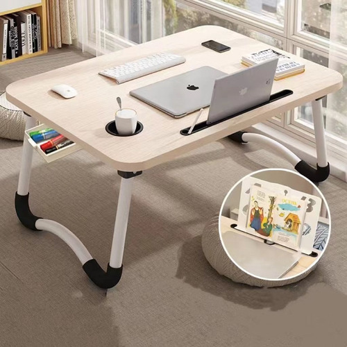 Mesa De Desayuno Plegable De Madera, Mesa De Ordenador-negro Beige