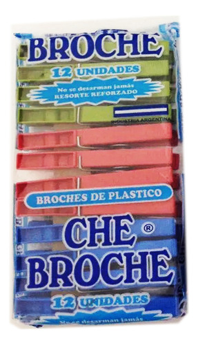 Che Broche 12 paquetes broches de ropa plásticos 12 unidades por paquete 