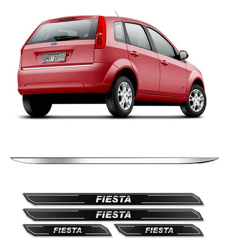 Friso Porta-malas Ford Fiesta Hatch + Kit Soleira Protetora